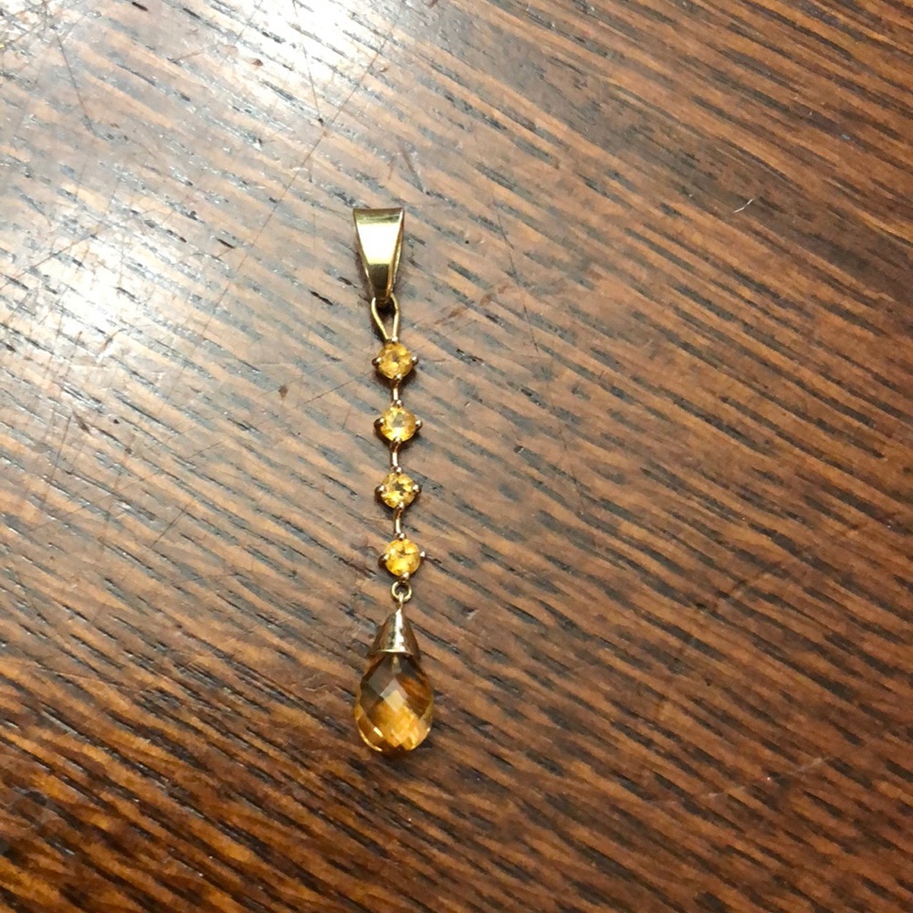 14k Gold Citrine Pendant
